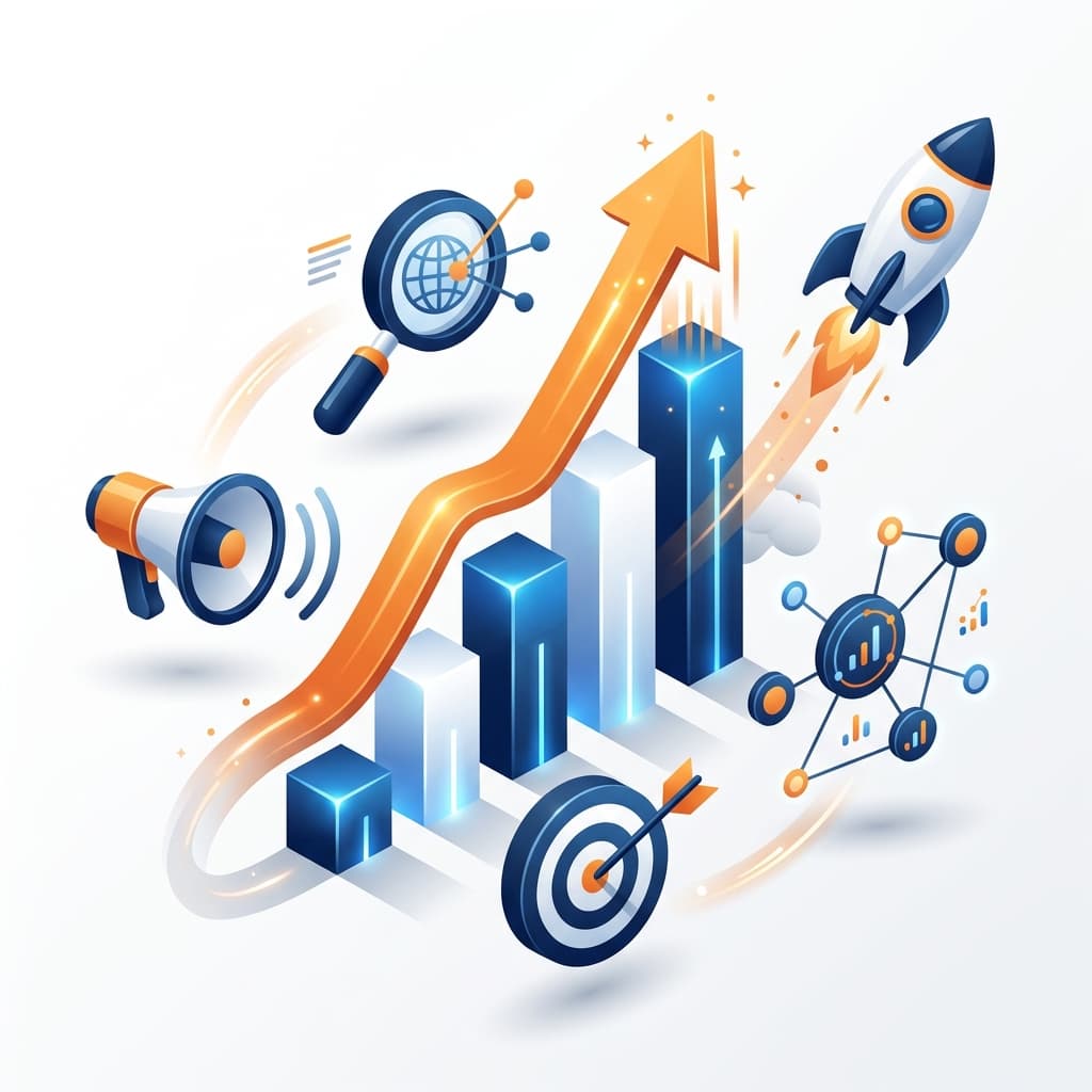 Digital marketing and business growth illustration